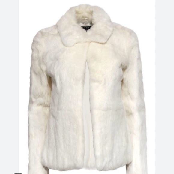 Theory ‘Claudia B’ Rabbit Fur Jacket, Ivory